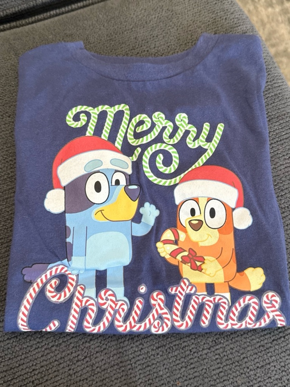 Kids Navy 'Merry Christmas' Graphic Tee with Festive Characters